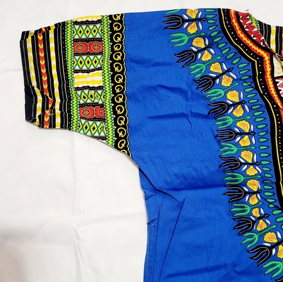 Western African Dashiki Tunic Top Size Medium In Blue Size: US Medium. - Picture 6 of 9